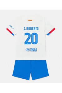Barcelona Sergi Roberto #20 Jalkapallovaatteet Lasten Vieraspeliasu 2023-24 Lyhythihainen (+ Lyhyet housut)